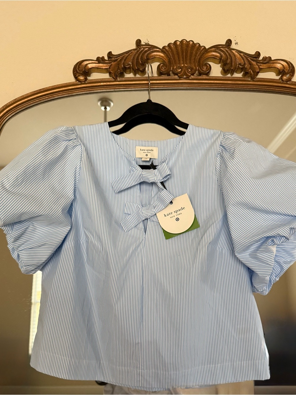 Kate Spade Blue and White Striped Button-Up
